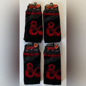 (Dungeon and Dragons) Black and Red Crew Socks